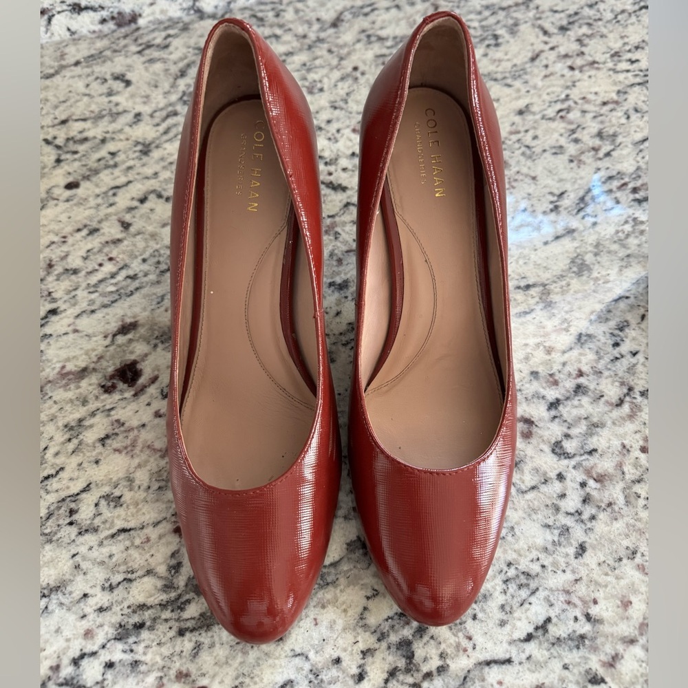 Cole Haan Grand Series dark red woman’s leather  high heel shoes size 8.5